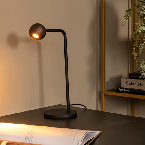 Lucide MONTANA - Lampe de table - LED Dim. - 1x5W 2700K - Café | Premium - ambiance 1